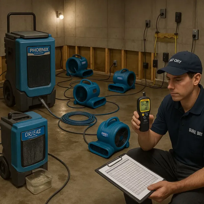 Structural Drying and Dehumidification process in Edwardsville, PA